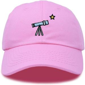 imageDALIX Embroidered Telescope Baseball Cap Cotton Dad Hat MenLight Pink