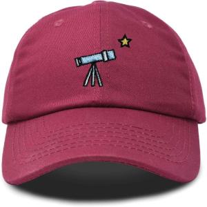 imageDALIX Embroidered Telescope Baseball Cap Cotton Dad Hat MenMaroon