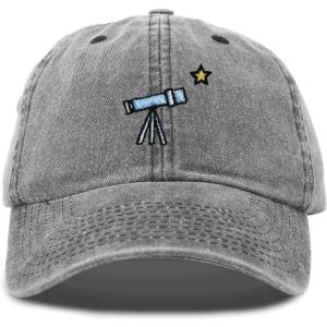 imageDALIX Embroidered Telescope Baseball Cap Cotton Dad Hat MenWashed Black