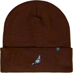 imageDALIX Pigeon Embroidered Beanie Warm Winter Cap Knit Hat MensBrown