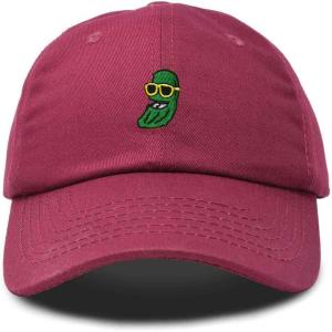 imageDALIX Pickle Dude Cap Embroidered Mens Cotton Baseball HatMaroon