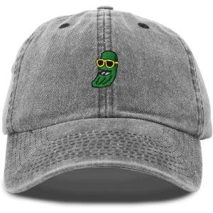 imageDALIX Pickle Dude Cap Embroidered Mens Cotton Baseball HatWashed Black