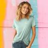 imageDALIX Be Kind Embroidered Cotton Relaxed Fit Short Sleeve Crewneck Tee Shirt WomenDusty Blue