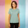 imageDALIX Be Kind Embroidered Cotton Relaxed Fit Short Sleeve Crewneck Tee Shirt WomenDusty Blue