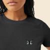imageDALIX Butterfly Embroidered Cotton Relaxed Fit Short Sleeve Crewneck Tee Shirt WomenDark Gray