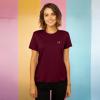 imageDALIX Butterfly Embroidered Cotton Relaxed Fit Short Sleeve Crewneck Tee Shirt WomenMaroon