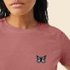 imageDALIX Butterfly Embroidered Cotton Relaxed Fit Short Sleeve Crewneck Tee Shirt WomenMauve