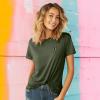 imageDALIX Butterfly Embroidered Cotton Relaxed Fit Short Sleeve Crewneck Tee Shirt WomenMilitary Green