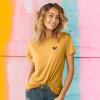 imageDALIX Butterfly Embroidered Cotton Relaxed Fit Short Sleeve Crewneck Tee Shirt WomenMustard