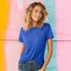 imageDALIX Butterfly Embroidered Cotton Relaxed Fit Short Sleeve Crewneck Tee Shirt WomenRoyal Blue
