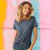 imageDALIX Butterfly Embroidered Cotton Relaxed Fit Short Sleeve Crewneck Tee Shirt WomenVintage Navy