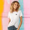 imageDALIX Butterfly Embroidered Cotton Relaxed Fit Short Sleeve Crewneck Tee Shirt WomenVintage White