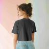 imageDALIX Smile Face Boxy Short Sleeve Tee Relaxed Summer Cotton Garment Dyed WomensAsphalt Gray