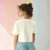 imageDALIX Smile Face Boxy Short Sleeve Tee Relaxed Summer Cotton Garment Dyed WomensIvory