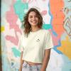 imageDALIX Smile Face Boxy Short Sleeve Tee Relaxed Summer Cotton Garment Dyed WomensIvory