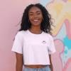 imageDALIX Smile Face Boxy Short Sleeve Tee Relaxed Summer Cotton Garment Dyed WomensOrchid