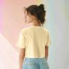 imageDALIX Smile Face Boxy Short Sleeve Tee Relaxed Summer Cotton Garment Dyed WomensYellow