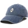 imageDALIX SpookeaLatte Ghost Cap Embroidered Coffee Cotton Baseball Hat Mens WomensWashed Navy Blue