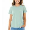 imageDALIX Be Kind Embroidered Cotton Relaxed Fit Short Sleeve Crewneck Tee Shirt WomenDusty Blue