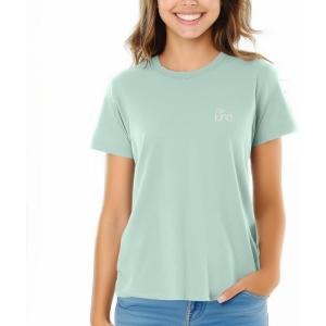 imageDALIX Be Kind Embroidered Cotton Relaxed Fit Short Sleeve Crewneck Tee Shirt WomenDusty Blue