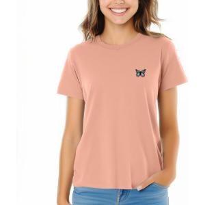 imageDALIX Butterfly Embroidered Cotton Relaxed Fit Short Sleeve Crewneck Tee Shirt WomenTerracotta