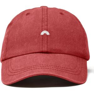 imageDALIX Lil Rainbow Embroidered Cotton Cap Summer Outdoor Dad Hat WomensWashed Red