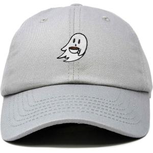 imageDALIX SpookeaLatte Ghost Cap Embroidered Coffee Cotton Baseball Hat Mens WomensGray