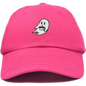 imageDALIX SpookeaLatte Ghost Cap Embroidered Coffee Cotton Baseball Hat Mens WomensHot Pink