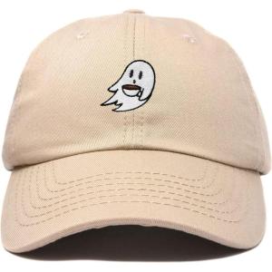 imageDALIX SpookeaLatte Ghost Cap Embroidered Coffee Cotton Baseball Hat Mens WomensKhaki