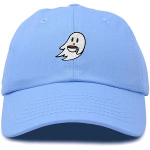 imageDALIX SpookeaLatte Ghost Cap Embroidered Coffee Cotton Baseball Hat Mens WomensLight Blue