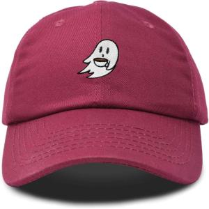 imageDALIX SpookeaLatte Ghost Cap Embroidered Coffee Cotton Baseball Hat Mens WomensMaroon