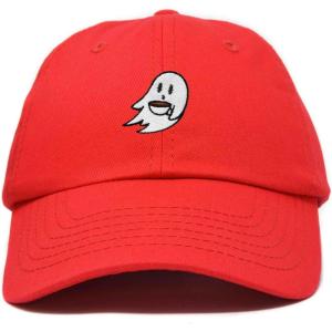 imageDALIX SpookeaLatte Ghost Cap Embroidered Coffee Cotton Baseball Hat Mens WomensRed