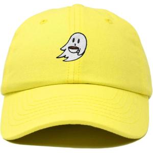imageDALIX SpookeaLatte Ghost Cap Embroidered Coffee Cotton Baseball Hat Mens WomensYellow
