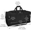 imageDALIX 25quot Extra Large Vacation Travel Duffle Bag Black Grey Navy Blue Red CamoBlack