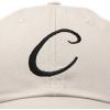 imageDALIX Initial Hat Letter C Womens Baseball Cap Monogram Cursive EmbroiderBeige