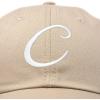 imageDALIX Initial Hat Letter C Womens Baseball Cap Monogram Cursive EmbroiderKhaki