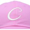 imageDALIX Initial Hat Letter C Womens Baseball Cap Monogram Cursive EmbroiderLight Pink