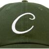imageDALIX Initial Hat Letter C Womens Baseball Cap Monogram Cursive EmbroiderOlive