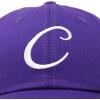 imageDALIX Initial Hat Letter C Womens Baseball Cap Monogram Cursive EmbroiderPurple