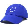 imageDALIX Initial Hat Letter C Womens Baseball Cap Monogram Cursive EmbroiderRoyal Blue