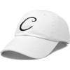 imageDALIX Initial Hat Letter C Womens Baseball Cap Monogram Cursive EmbroiderWhite