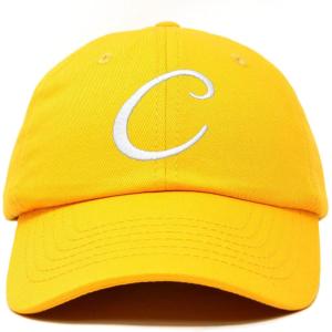 imageDALIX Initial Hat Letter C Womens Baseball Cap Monogram Cursive EmbroiderGold