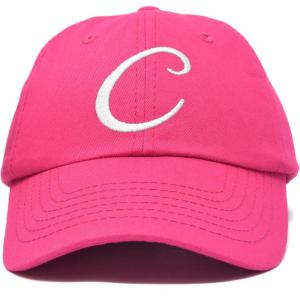 imageDALIX Initial Hat Letter C Womens Baseball Cap Monogram Cursive EmbroiderHot Pink