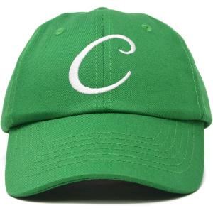 imageDALIX Initial Hat Letter C Womens Baseball Cap Monogram Cursive EmbroiderKelly Green