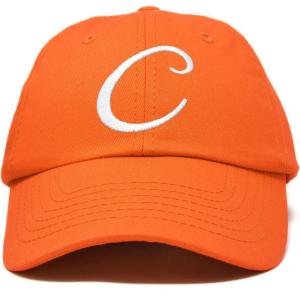 imageDALIX Initial Hat Letter C Womens Baseball Cap Monogram Cursive EmbroiderOrange