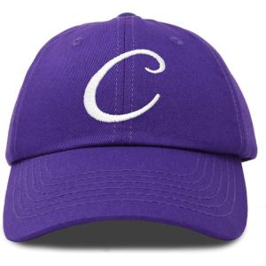 imageDALIX Initial Hat Letter C Womens Baseball Cap Monogram Cursive EmbroiderPurple