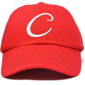 imageDALIX Initial Hat Letter C Womens Baseball Cap Monogram Cursive EmbroiderRed