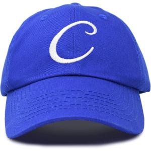imageDALIX Initial Hat Letter C Womens Baseball Cap Monogram Cursive EmbroiderRoyal Blue