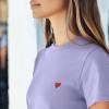 imageDALIX Pixel Heart Embroidered Lightweight Relaxed Jersey Tee Summer Cute Love WomensDark Lavender