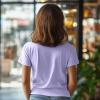 imageDALIX Pixel Heart Embroidered Lightweight Relaxed Jersey Tee Summer Cute Love WomensDark Lavender